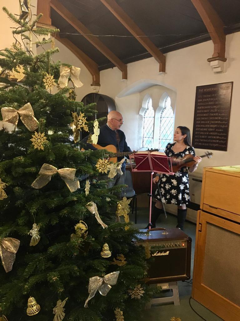 Mick and Ann-Mair plan the Christmas music